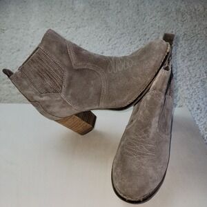 Franco Fortini Chesney Women's Leather Western Boots Size 7.5 Chunky Heel